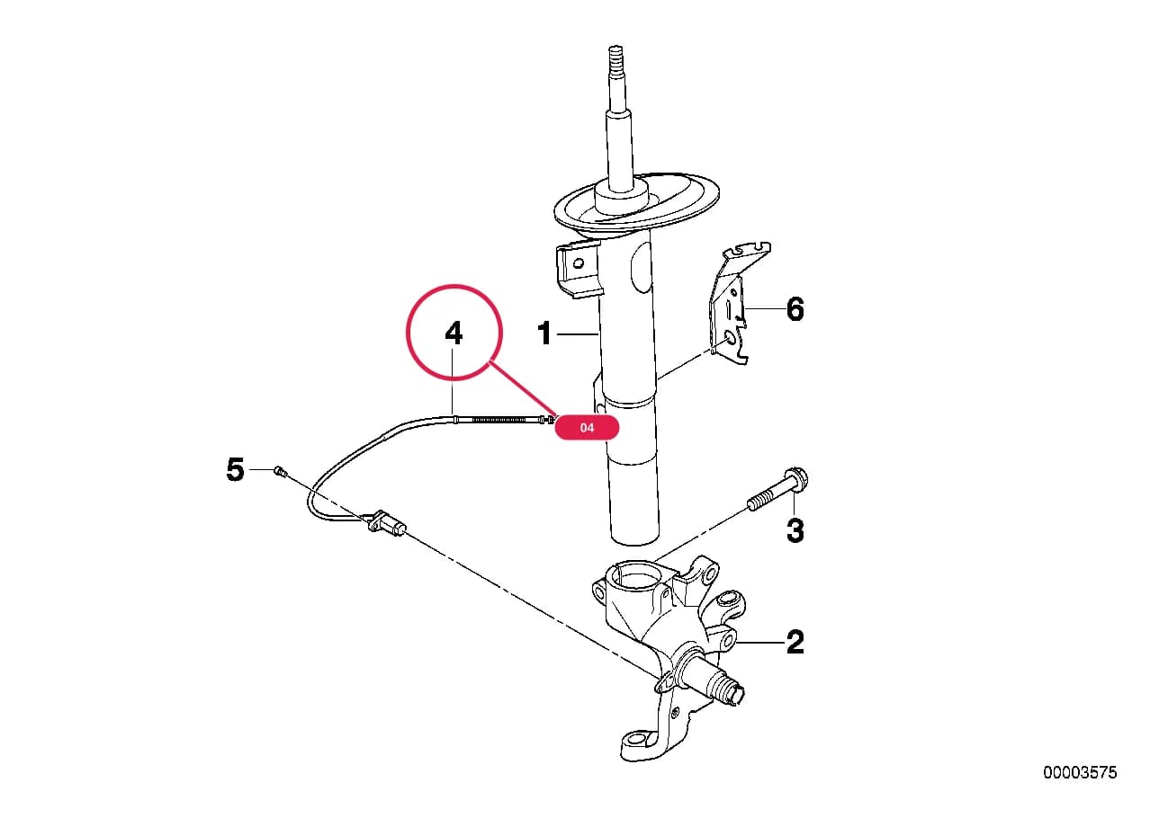 Pulse generator, ABS — BMW Classic 7 E38 — 31 Front Axle › 31_0244 FRONT SPRING STRUT/SHOCK ABSORBER