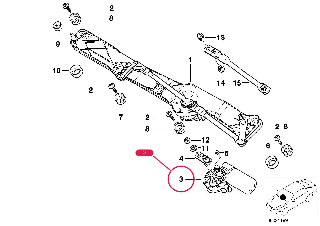 WIPER MOTOR — BMW Classic 5 E39 — 61 Vehicle electrical system › 61_0947 SINGLE WIPER PARTS