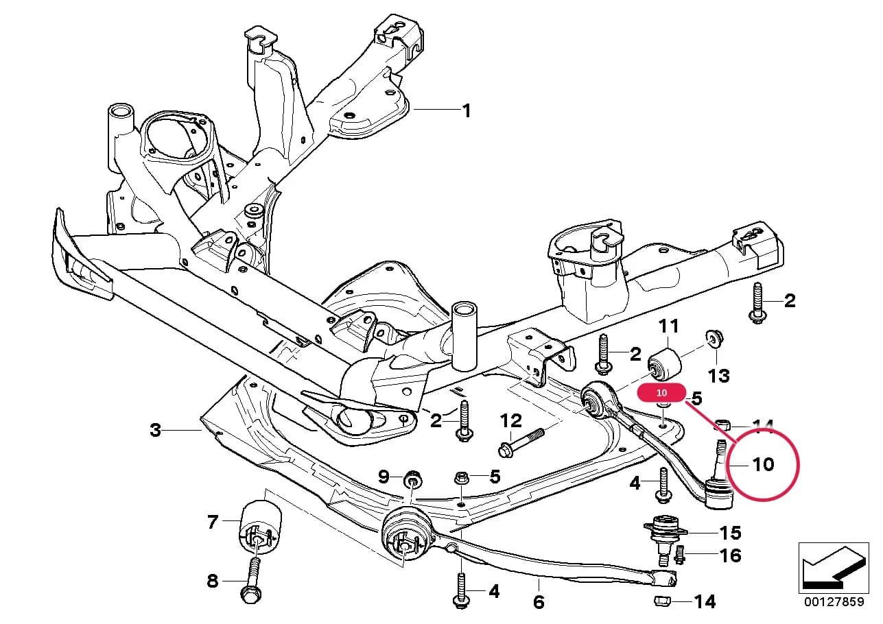 Wishbone, right — BMW X5 E53 — 31 Front Axle › 31_0521 Frnt axle support,wishbone/tension strut