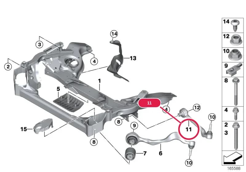 Wishbone, left — BMW Z4 E89 — 31 Front Axle › 31_0813 Frnt axle support,wishbone/tension strut