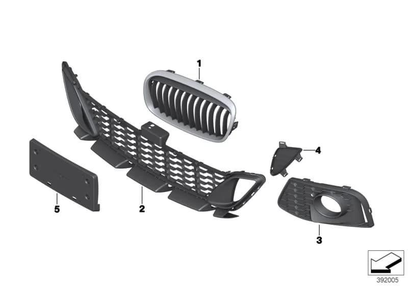 Grille, front, right — BMW 2 F45 Active Tourer — 51 Vehicle trim › 51_1543 M trim panel, trim elements, front