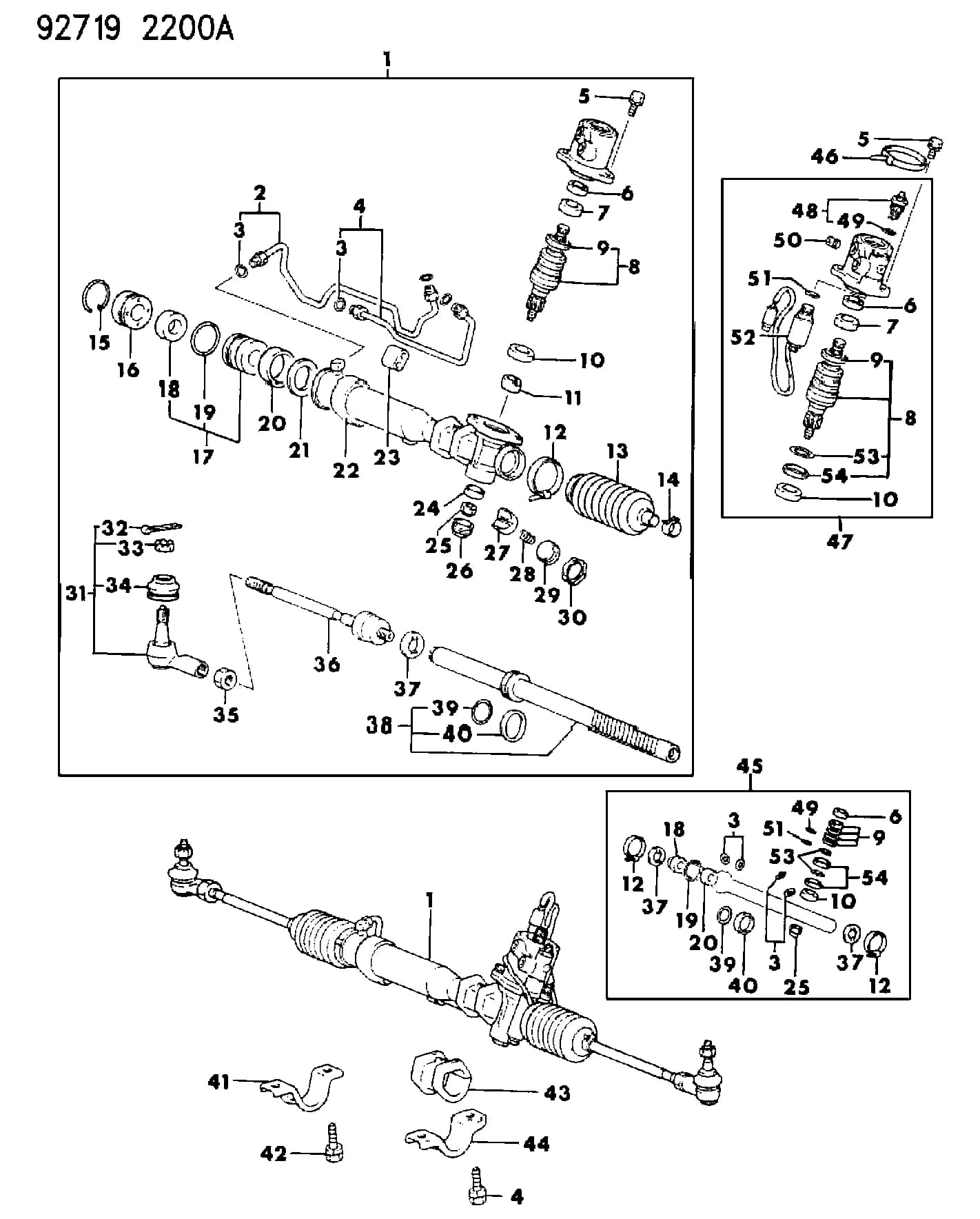 1993 I -IMPORT (CKD, EXPORT, MEXICO, US) — 19 STEERING › 30 30 GEAR, POWER STEERING, 41 - 2000 GTX