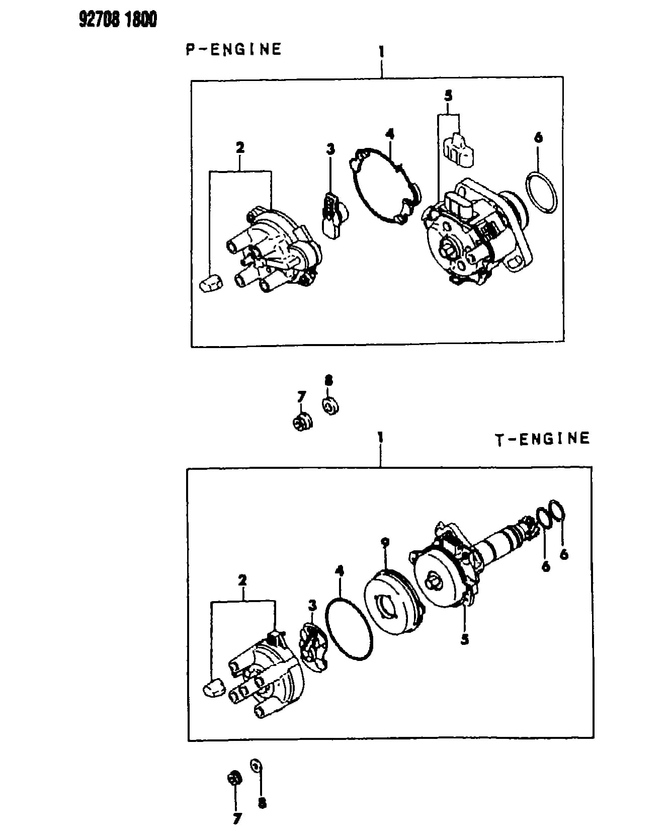1993 I -IMPORT (CKD, EXPORT, MEXICO, US) — 8 ELECTRICAL › 20 20 DISTRIBUTOR, P-T ENGINE, 35 VISTA (CZ)