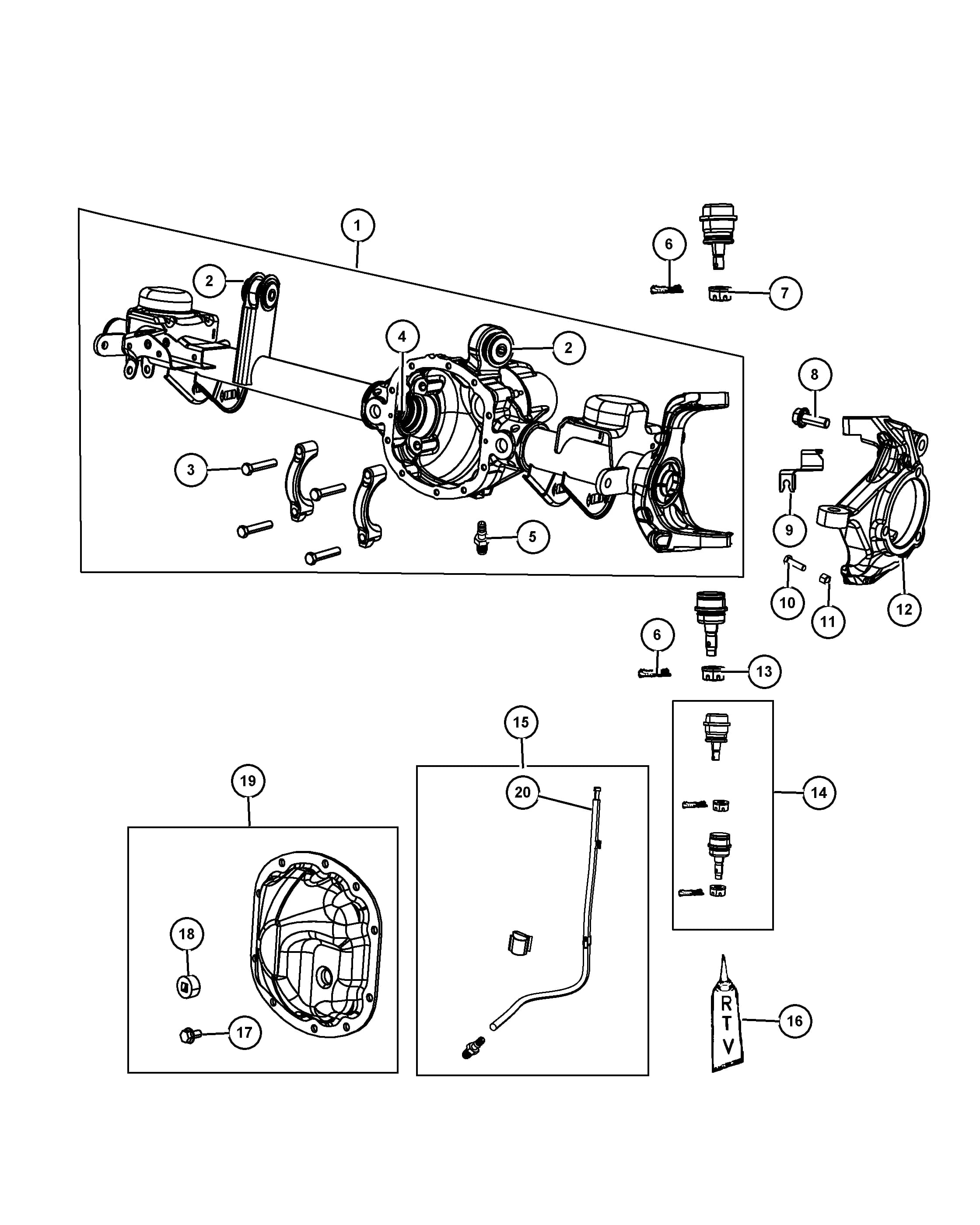 RIGHT   [DME: 3.73 Rear Axle Ratio] — 2017 JK - JEEP WRANGLER — 3DJS FRONT AXLE; DANA 216 MM; DIFFERENTIAL AND DRIVE LINE › 02 205 HOUSING AND VENT