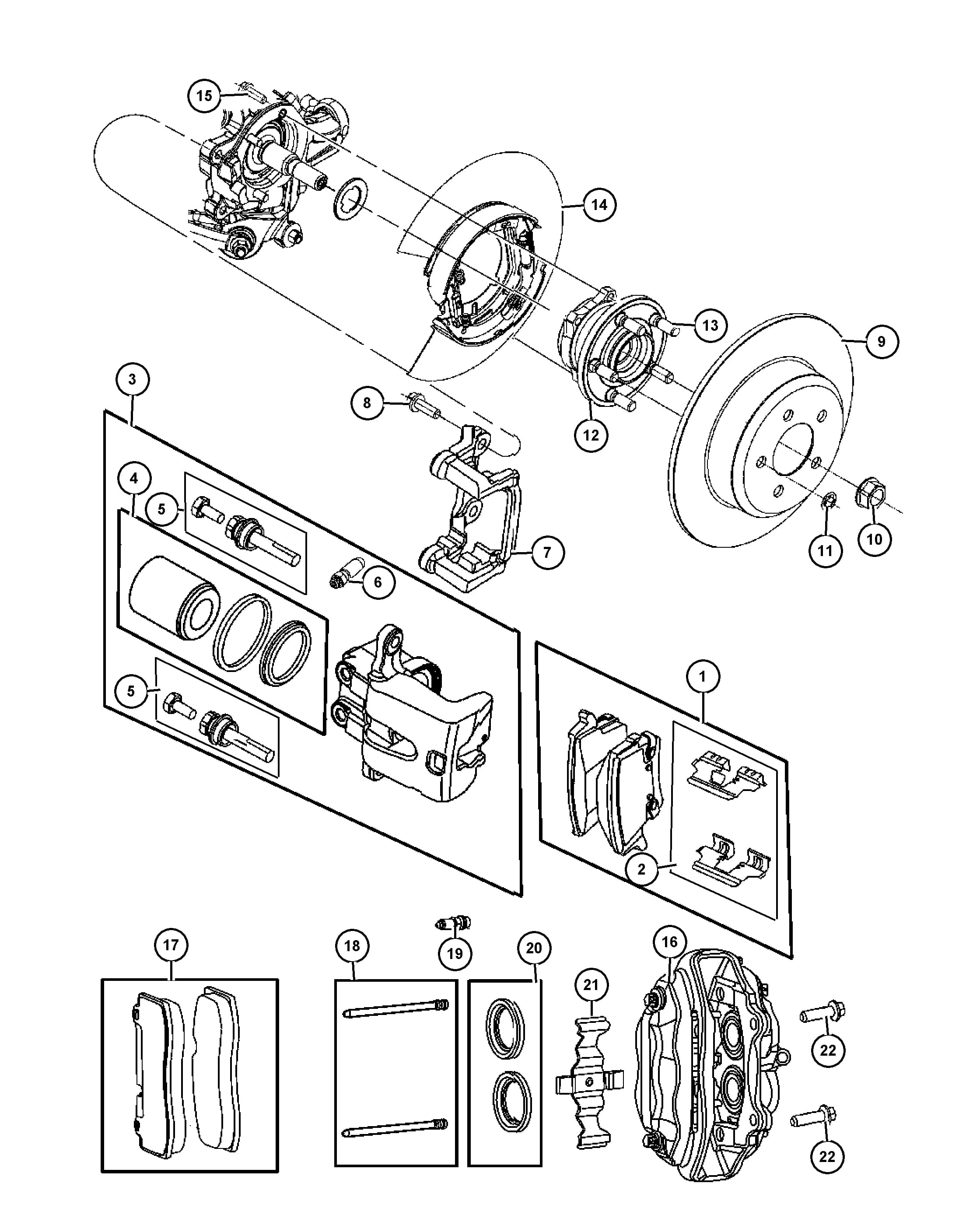 RIGHT   [BR3: Anti-Lock 4-Wheel Disc Brakes], [X85: Rear Suspension Parts Module] — 2017 LA - DODGE CHALLENGER — 5 BRAKES › 03 205 BRAKES, REAR, DISC