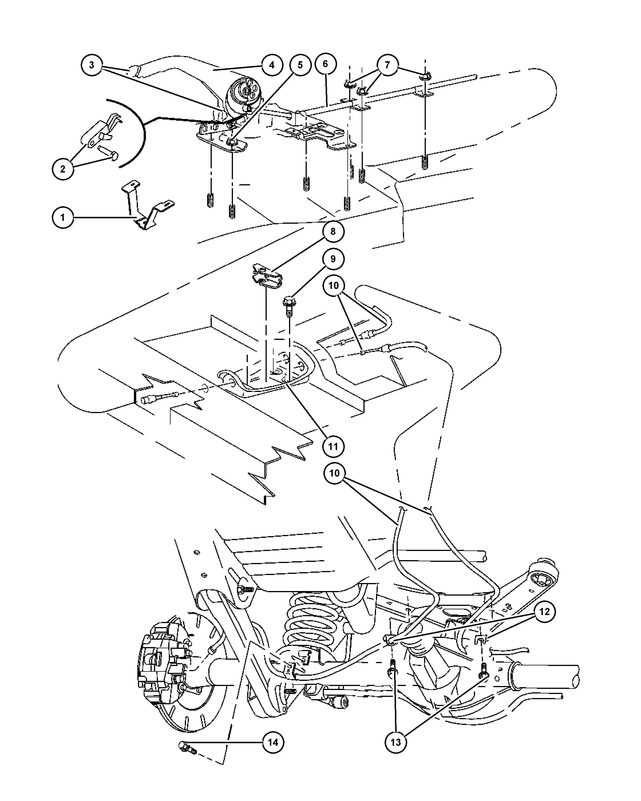 1999 W1 - GRAND CHEROKEE (CKD) (CKD, EXPORT, MEXICO) — 4 PARKING BRAKE › 01 110 LEVER AND CABLE,PARKING BRAKE