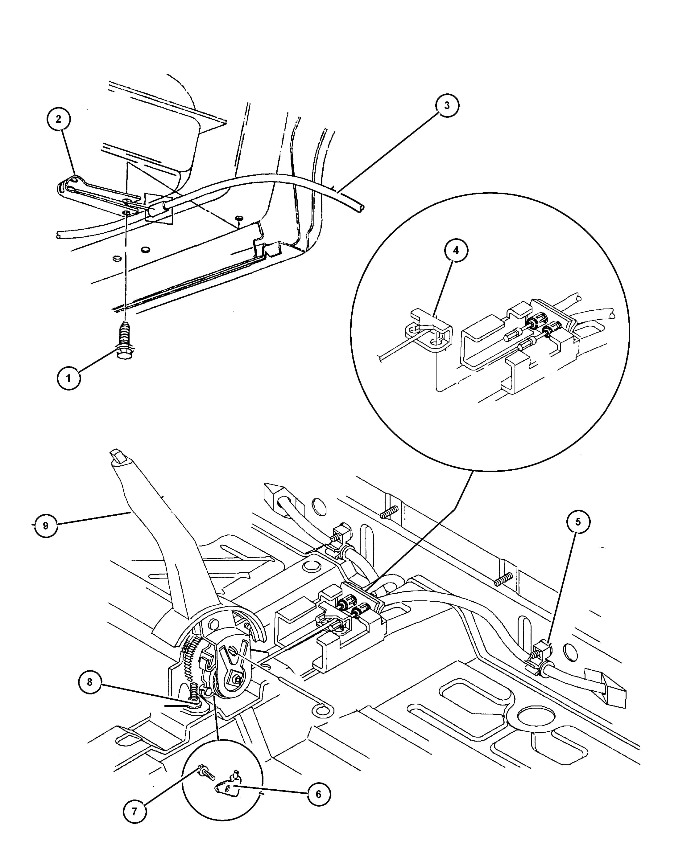 1999 P1 - DODGE NEON (MEXICO) (CKD, EXPORT, MEXICO) — 4 PARKING BRAKE › 01 110 LEVER AND CABLES