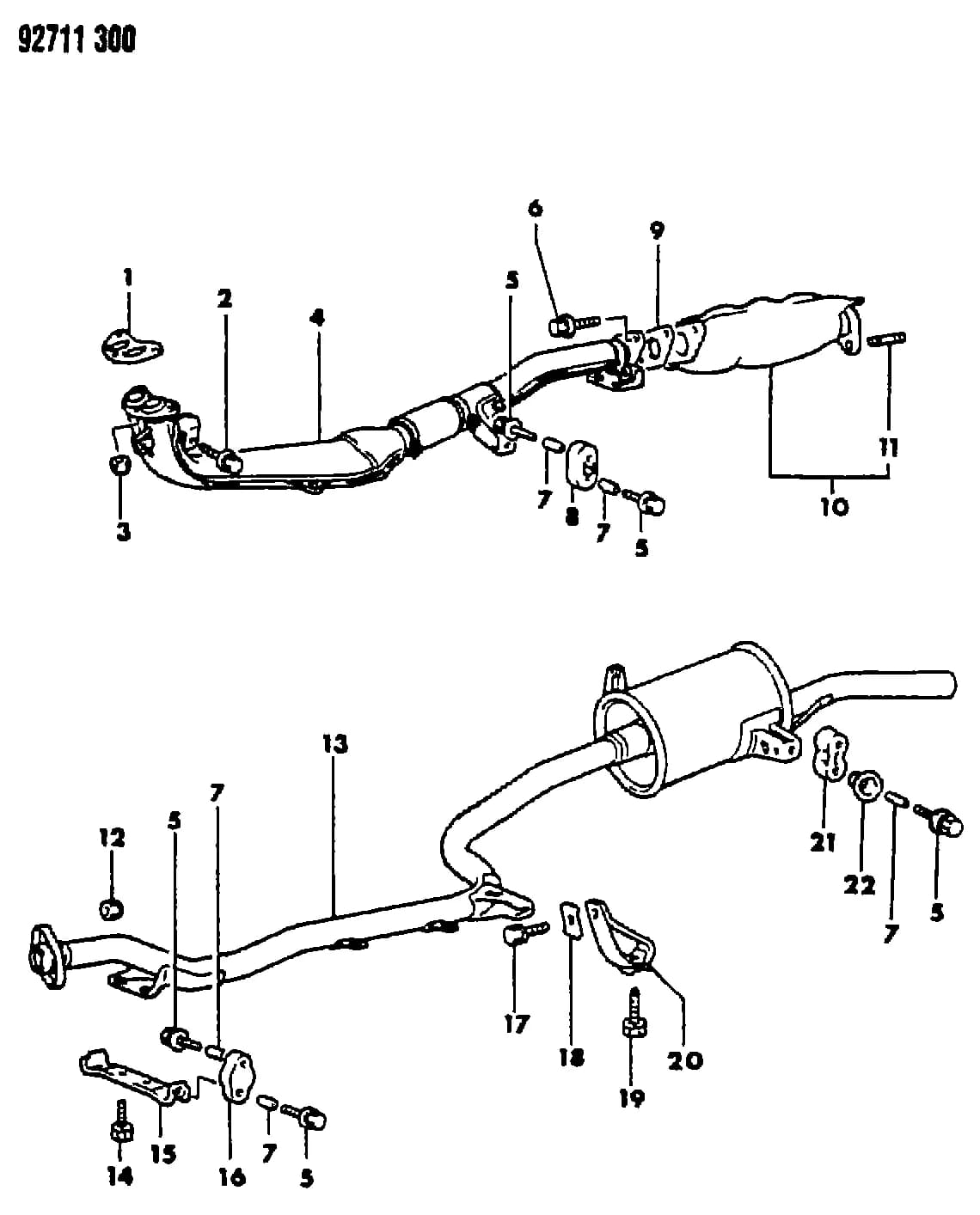 1993 I -IMPORT (CKD, EXPORT, MEXICO, US) — 11 EXHAUST › 07 7 EXHAUST SYSTEM, 1500 ENGINE, 24, 41 COLT LA