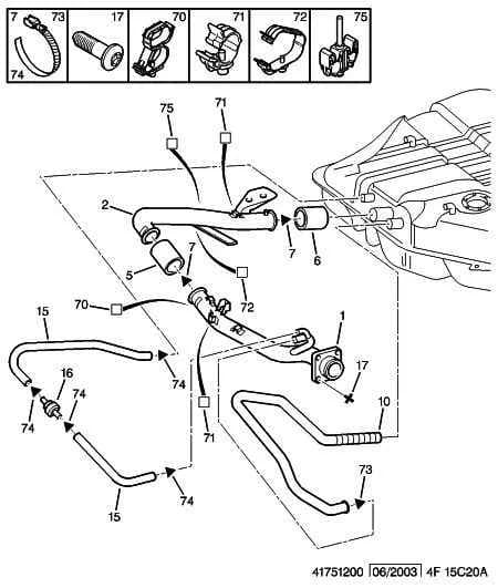 Until DATE 20010531 — mechanical — air and fuel supply › TANK FILLING DUCTS