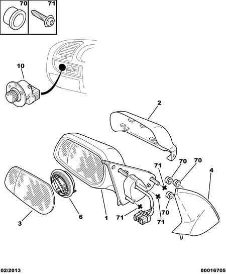 bodywork — rear view mirrors › OUTSIDE REAR VIEW MIRROR DRIVER SIDE