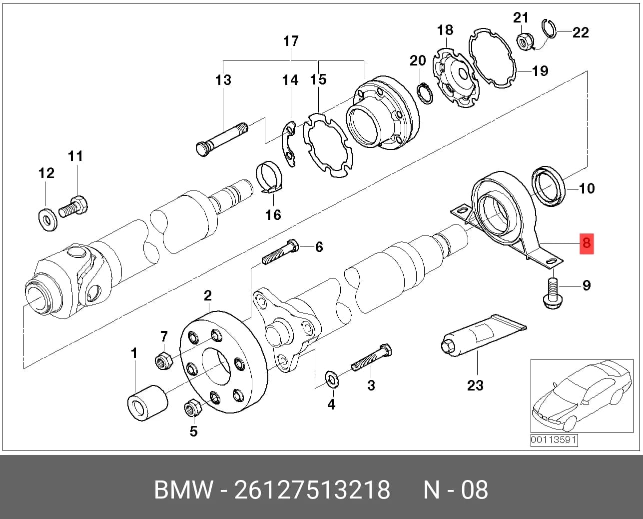 CENTER BEARING SUPPORT — Transmission &amp; Wheel
