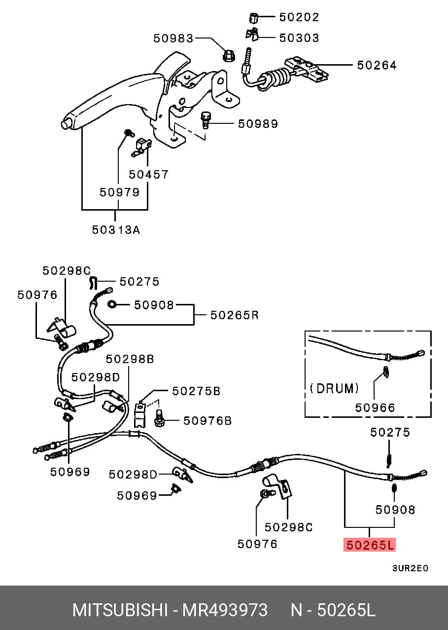 HAND BRAKE CABLE — Cables & Hoses