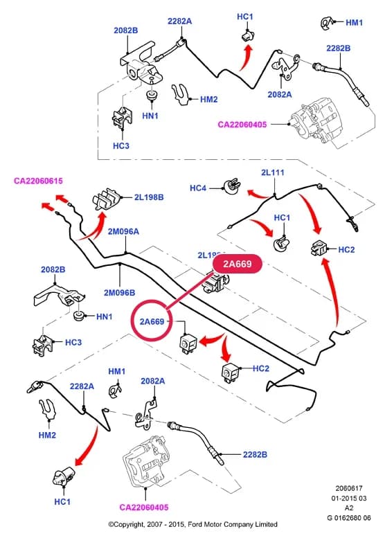 2 Chassis — 20606 Chassis.Brakes - Hydraulics › 2060617 Rear Brake Pipes