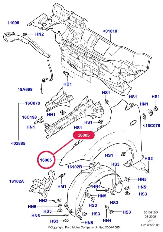 Fender Assy - Front; RH — 5 Body And Paint — 50102 Body And Paint.Front Body System › 5010210B Dash Panel And Front Fenders