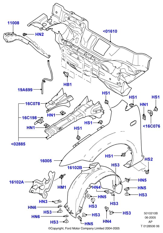 Bracket; LH; LHD; All Standard Focus/C-Max Series — 5 Body And Paint — 50102 Body And Paint.Front Body System › 5010210B Dash Panel And Front Fenders