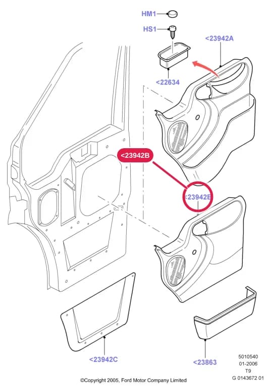 Panel Assy - Door Trim; RH; Less Integrated Armrest; Cab Van Floor LCF; RHD; With Power Front Windows; Park Brake Between Driver Seat-Door — 5 Body And Paint — 50105 Body And Paint.Interior Trim And Installation › 5010540 Front Door Trim Panels