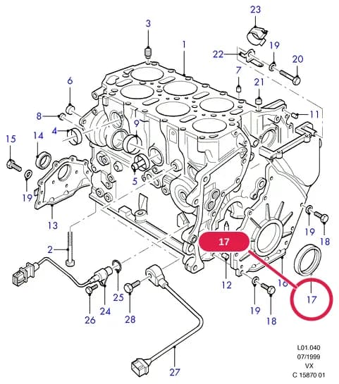 L V Engine - Petrol — L01 V Engine - Petrol.Engine/Block And Internals › L01040 Cylinder Block And Plugs