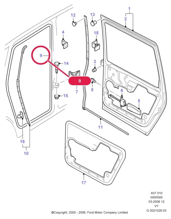 Seal - Door Front And Rear; (Mid Series OR Low Series) — A Body And Related Parts — A07 Body And Related Parts.Rear Doors And Related Parts › A07010 Rear Doors And Related Parts