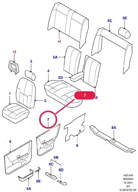 Trim Assy - Rear Door; RH; Steel Grey 83; D/E — BVA Escort/Orion/Focus — BVA03 Escort/Orion/Focus.Orion 0783-0890 › BVA03040 Ghia/Equipe; Trim