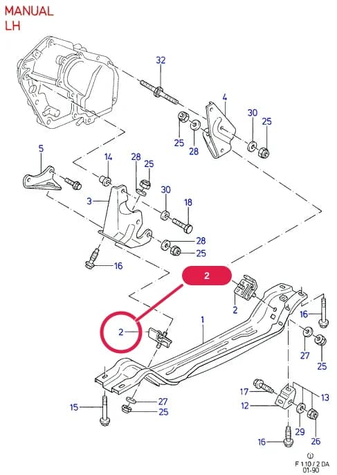 Insulator Assy; Rear; (1.6L Diesel OR 1.8L Diesel NA (60PS)) — F Engine Assemblies Mounted On Body — F01 Engine Assemblies Mounted On Body.Engine And Transmission Suspension › F01010 Engine And Transmission Suspension