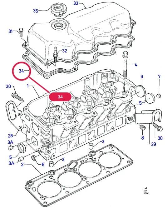 AYD CVH 1.8 (Sierra) — AYD02 CVH 1.8 (Sierra).Cylinder Head/Valves/Manifolds/EGR › AYD02010 Cylinder Head/Valves/Rocker Cover