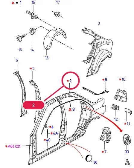 Panel - Quarter - Outer; RH — A Body And Related Parts — A09 Body And Related Parts.Side Panels/Side Trim/Side Glass › A09020 Quarter Panels And Related Parts