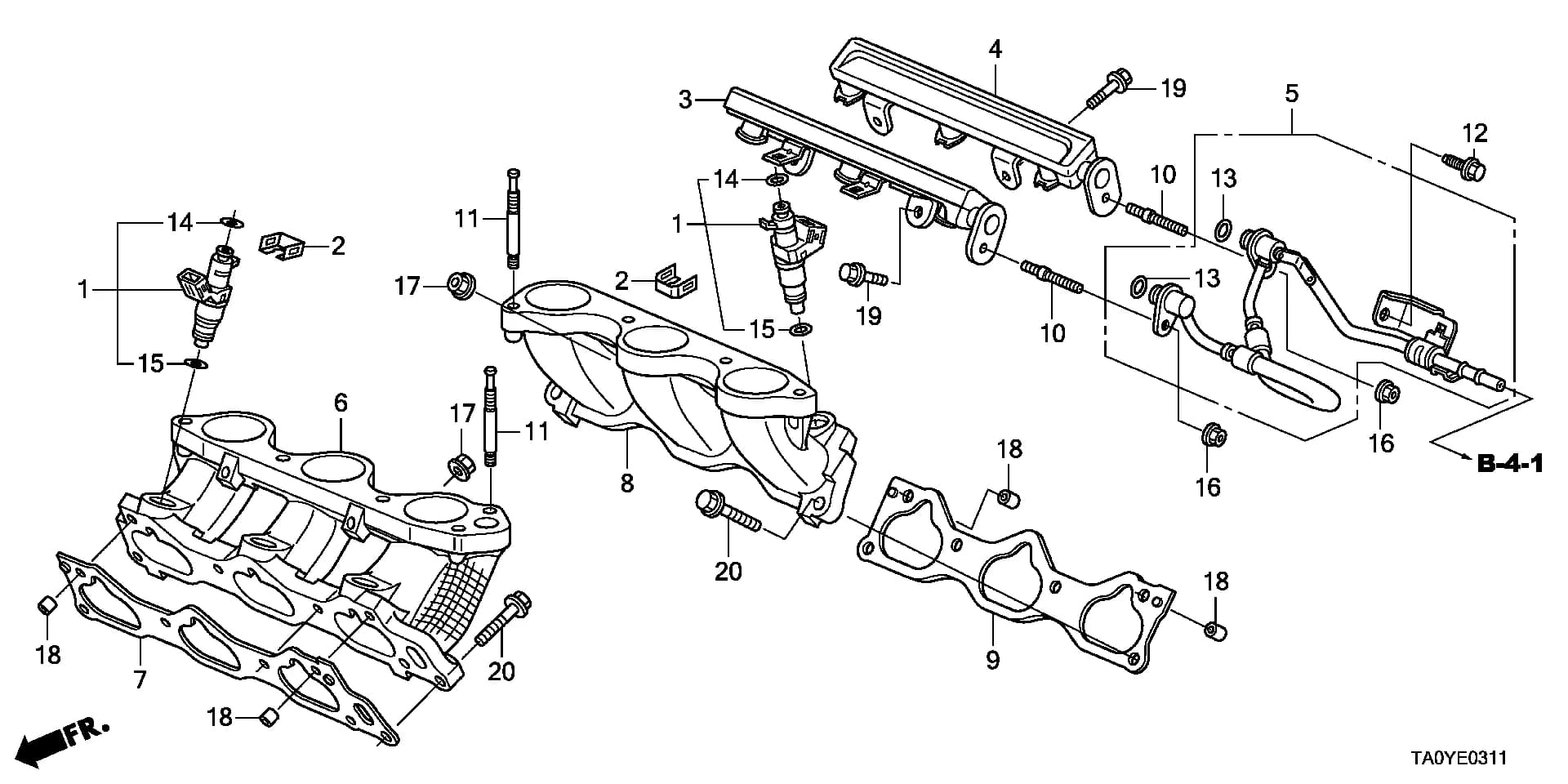Arab countries (KY):5AT 35LXI — ENGINE › E-3-11 FUEL INJECTOR(V6)