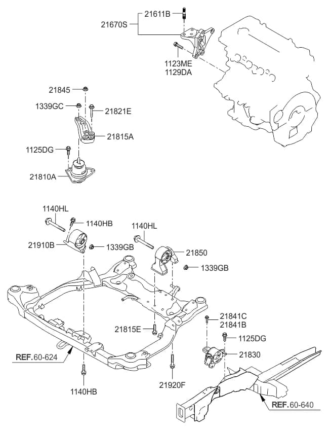 BRACKET ASSY-ENGINE MTG — Ceed Ceed ED (2006–2012) — Engine & transaxle mounting