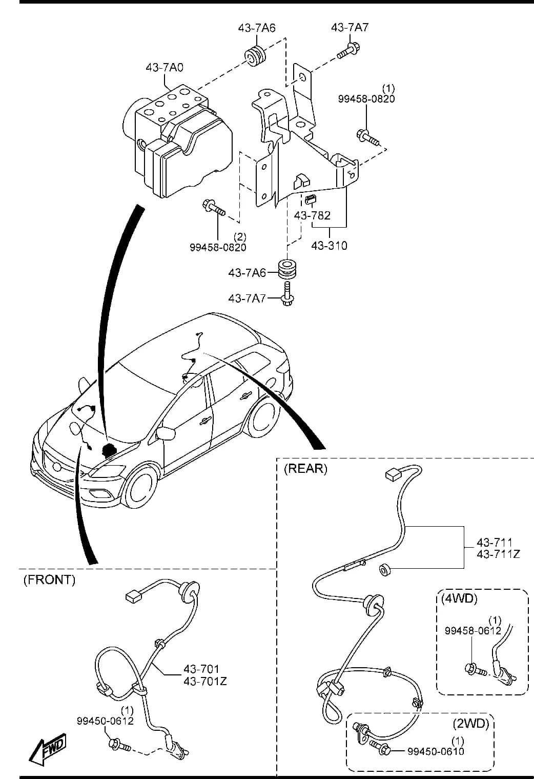 2014 CX-9 — CHASSIS PIPING & FUEL TANK › 4370A - ANTILOCK BRAKE SYSTEM