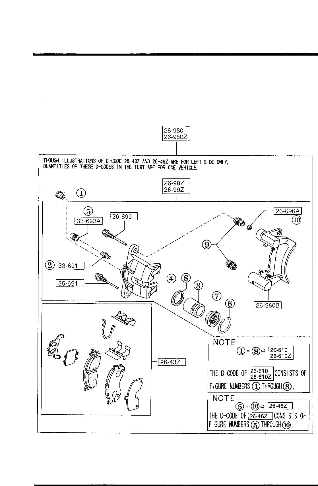 1992 929 — CHASSIS AXLE SUSPENSION & 4WS › 2610A  - REAR BRAKE MECHANISMS