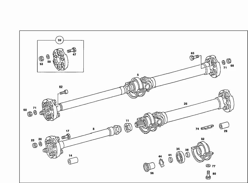 123.280 — 41 PROPELLER SAHFT › 045 TWO-PART PROPELLER SHAFT