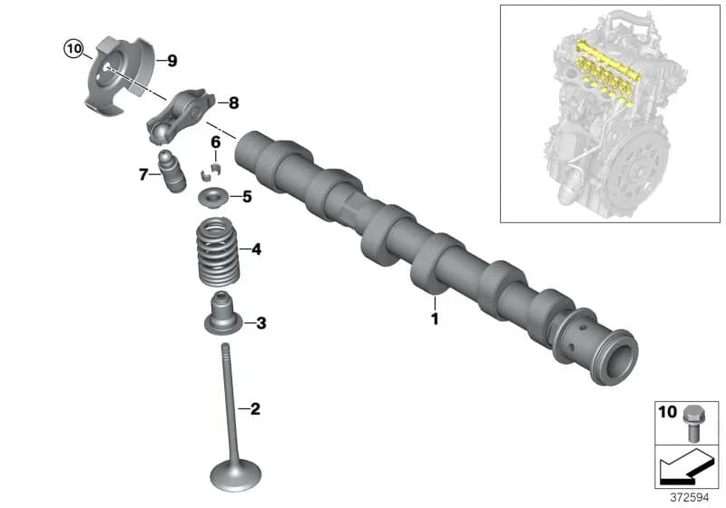 ECE — 11 Engine › 11_7164 Valve timing gear, camshaft, inlet