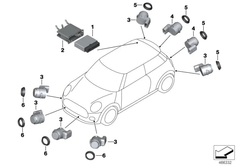 ECE — 66 Distance Systems, Cruise Control › 66_0396 Park Distance Control (PDC)