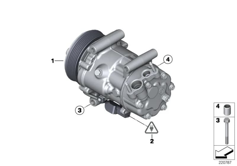 RP air conditioning compressor — ECE — 64 Heater and Air Conditioning › 64_1537 RP air conditioning compressor