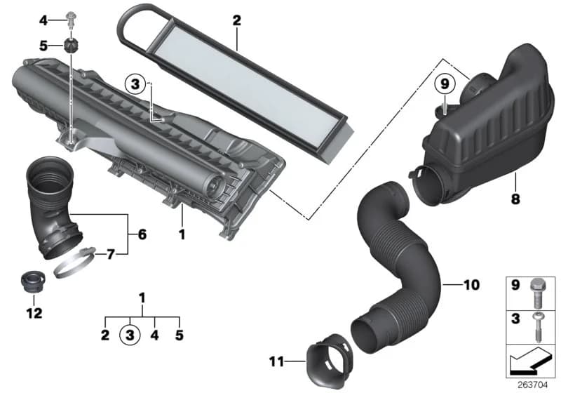 ECE — 13 Fuel Preparation System › 13_1199 Intake silencer / Filter cartridge