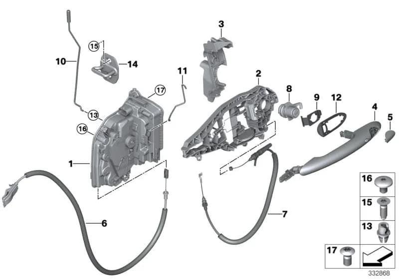 ECE — 51 Vehicle trim › 51_9297 Locking system, door, front