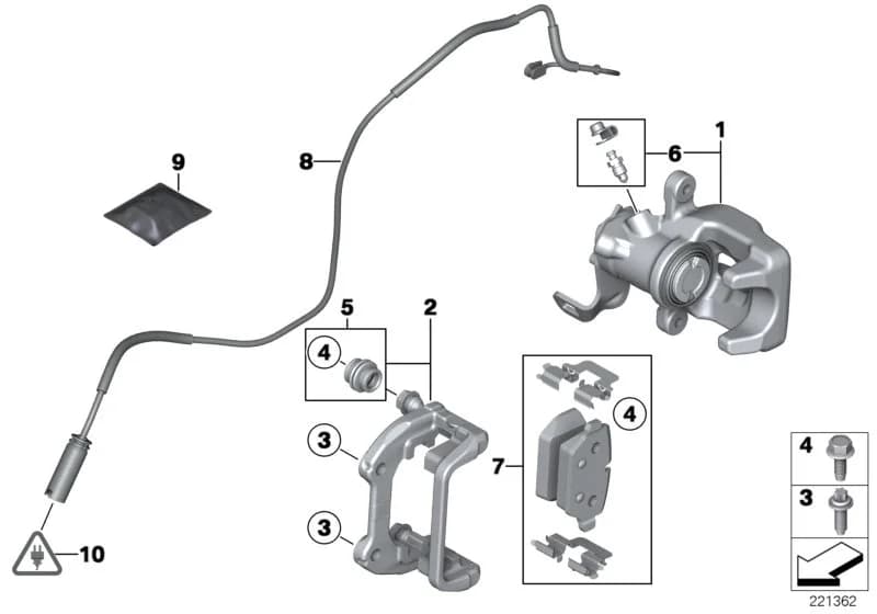 ECE — 34 Brakes › 34_1888 Rear wheel brake, brake pad sensor