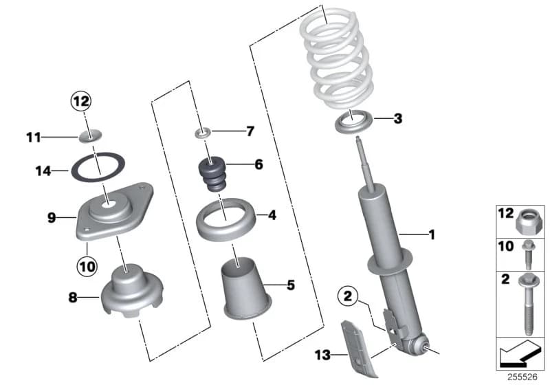 ECE — 33 Rear Axle › 33_1615 SINGLE COMPONENTS FOR REAR SPRING STRUT