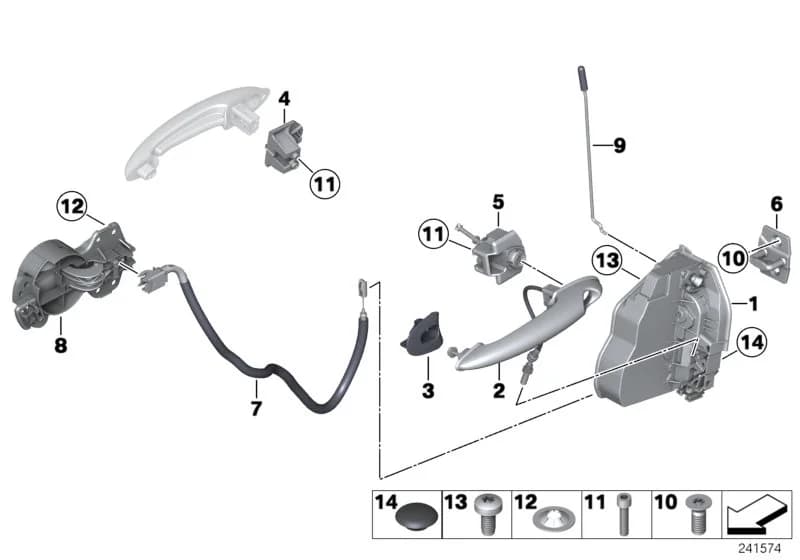 ECE — 51 Vehicle trim › 51_8038 Locking system, door, front