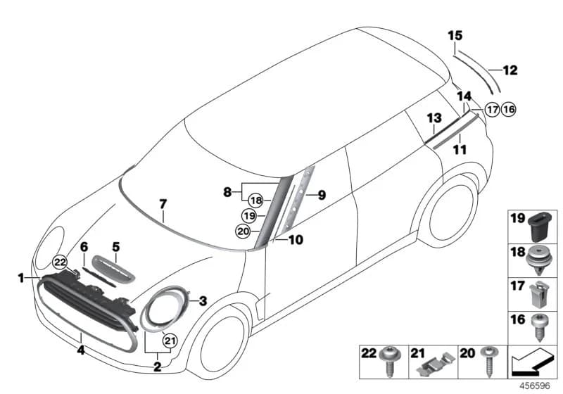 ECE — 51 Vehicle trim › 51_3083 exterior trim / grille