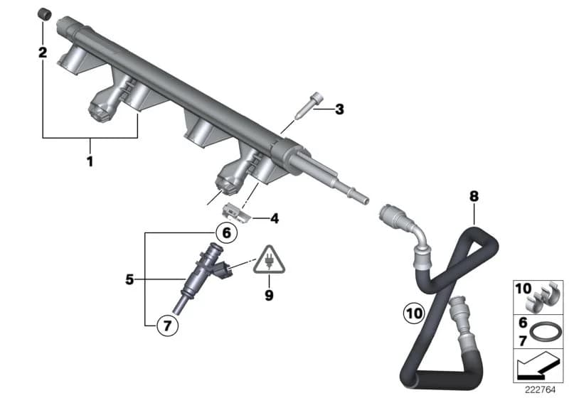 ECE — 13 Fuel Preparation System › 13_1196 Fuel pipe, injection valve