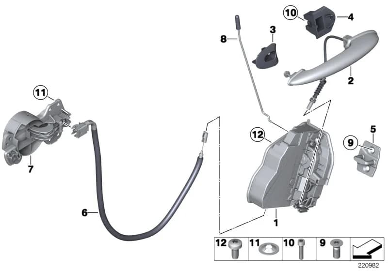 ECE — 51 Vehicle trim › 51_8043 Locking system, door, rear