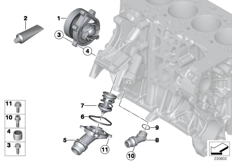 ECE — 11 Engine › 11_4735 Waterpump - Thermostat