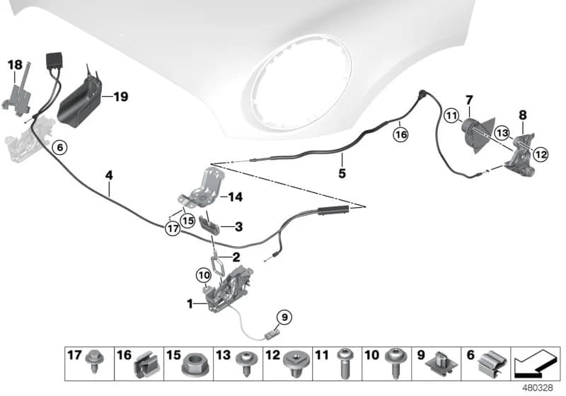 ECE — 41 Bodywork › 41_2287 Engine bonnet, closing system