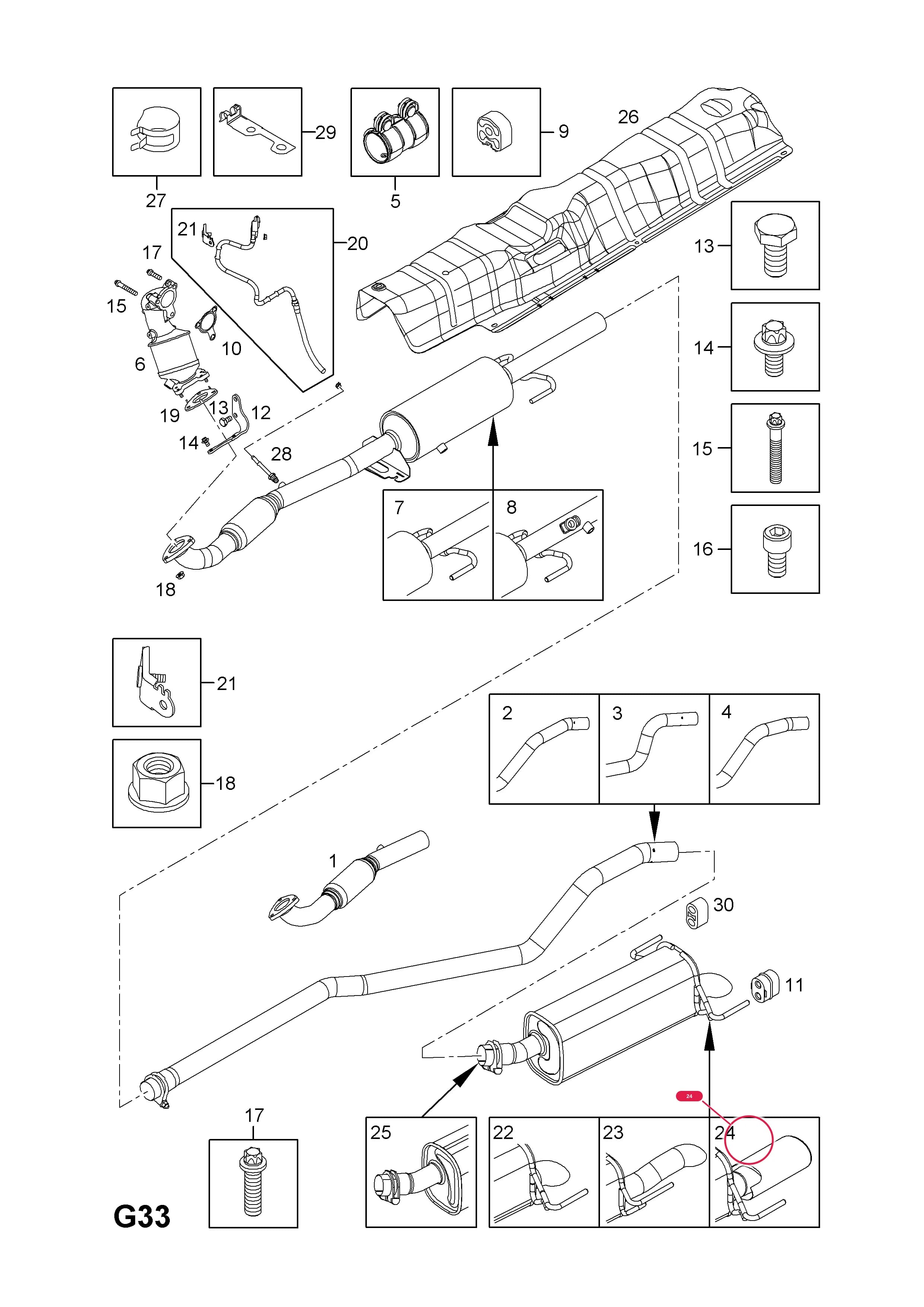 SILENCER,ASSY.,REAR AND TAIL PIPE (IDENT TH) (FOR PRODUCTION OPTION CODE WFP) — Opel  ASTRA-H ( 2004 - ) — G FUEL AND EXHAUST › 97.EXHAUST PIPE,SILENCER AND CATALYTIC CONVERTER