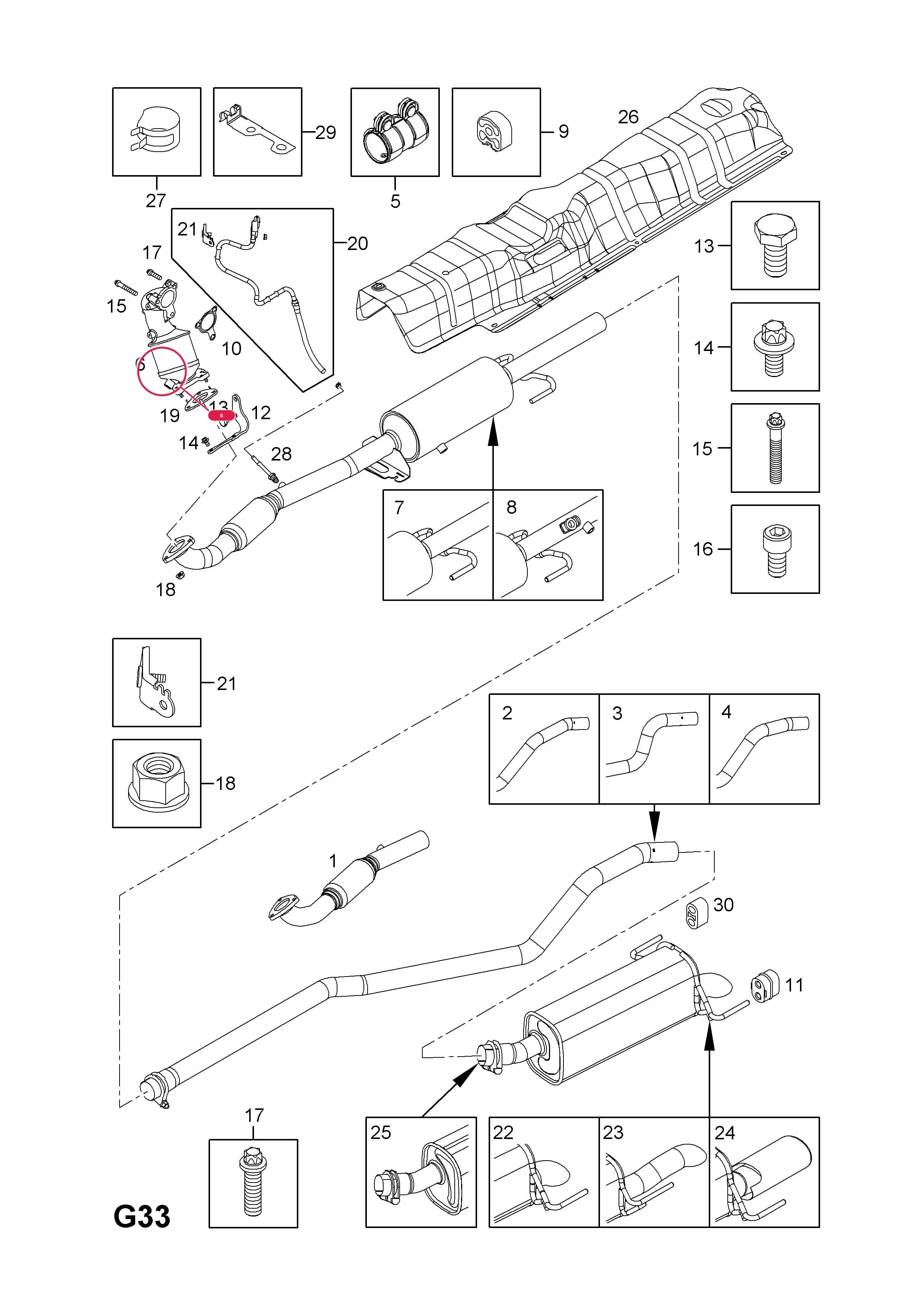 CONVERTER,ASSY.,CATALYTIC,NEW EXCHANGE (EXCEPT VAUXHALL) (CORE RETURN NO. 95 08 030) — Opel  ASTRA-H ( 2004 - ) — G FUEL AND EXHAUST › 97.EXHAUST PIPE,SILENCER AND CATALYTIC CONVERTER