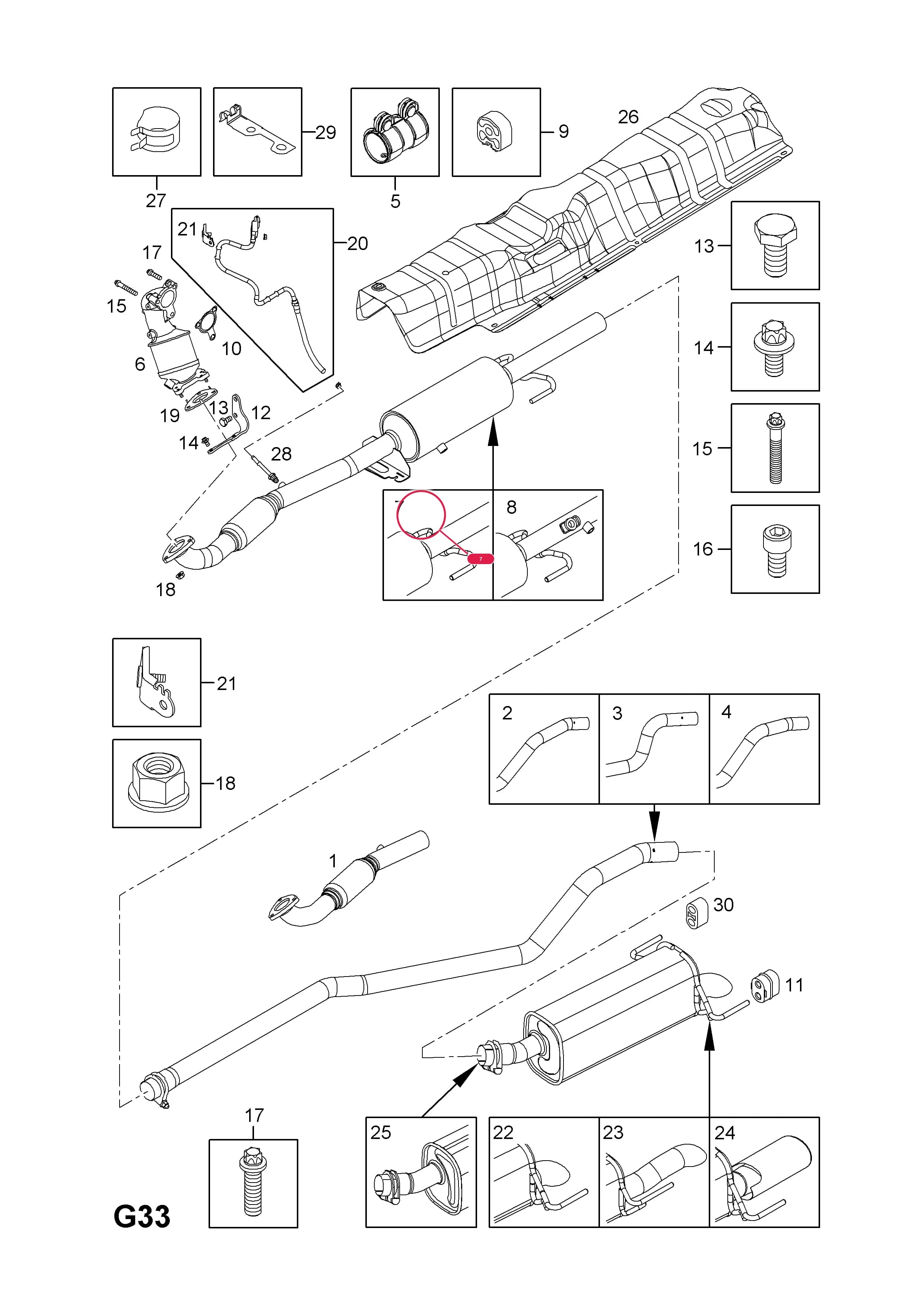 CONVERTER,ASSY.,CATALYTIC,WITH PARTICLE FILTER,NEW EXCHANGE (IDENT CM) (CORE RETURN NO. 95 08 030) (NLS.- USE 13335180  8 54 516) — Opel  ASTRA-H ( 2004 - ) — G FUEL AND EXHAUST › 97.EXHAUST PIPE,SILENCER AND CATALYTIC CONVERTER