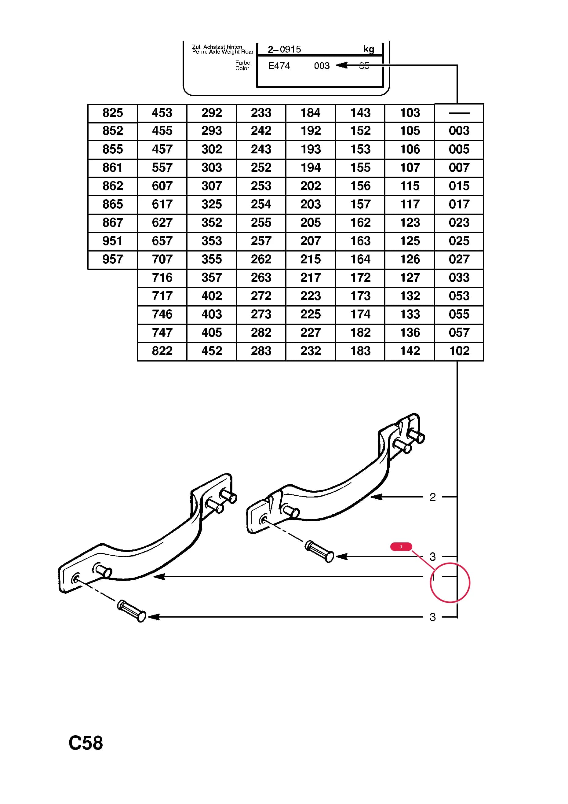HANDLE,ASSIST,ROOF FRAME,FRONT,LIGHT GREY (NLS.- NO REPLACEMENT PART) — Opel  ASCONA-C ( 1982 -  1988) — C BODY INTERIOR FITTINGS › 30 ASSIST HANDLES