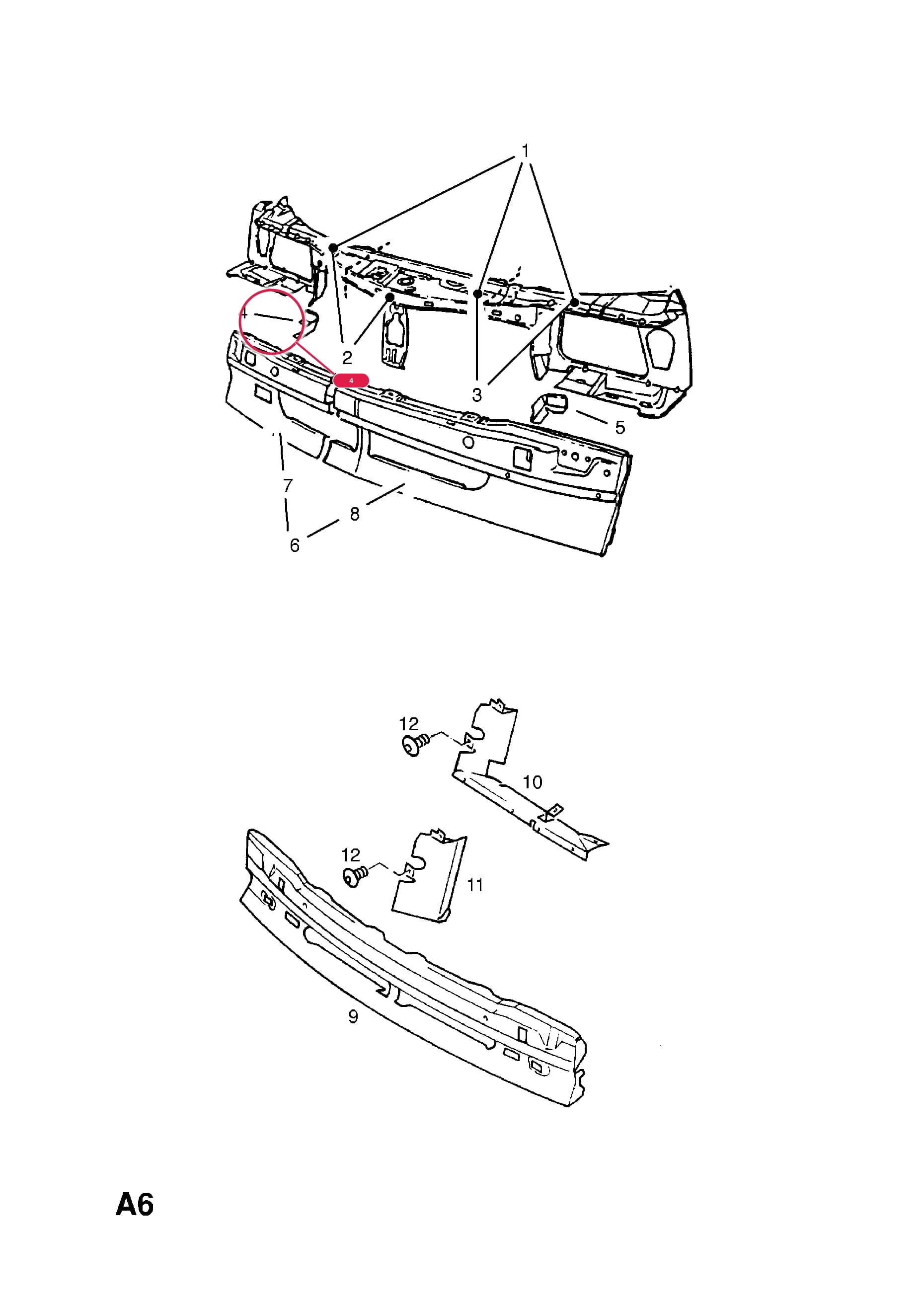 BRACKET,RETAINING,FRONT PANEL,RH — Opel  ASCONA-C ( 1982 -  1988) — A BODY SHELL AND PANELS › 3 FRONT END