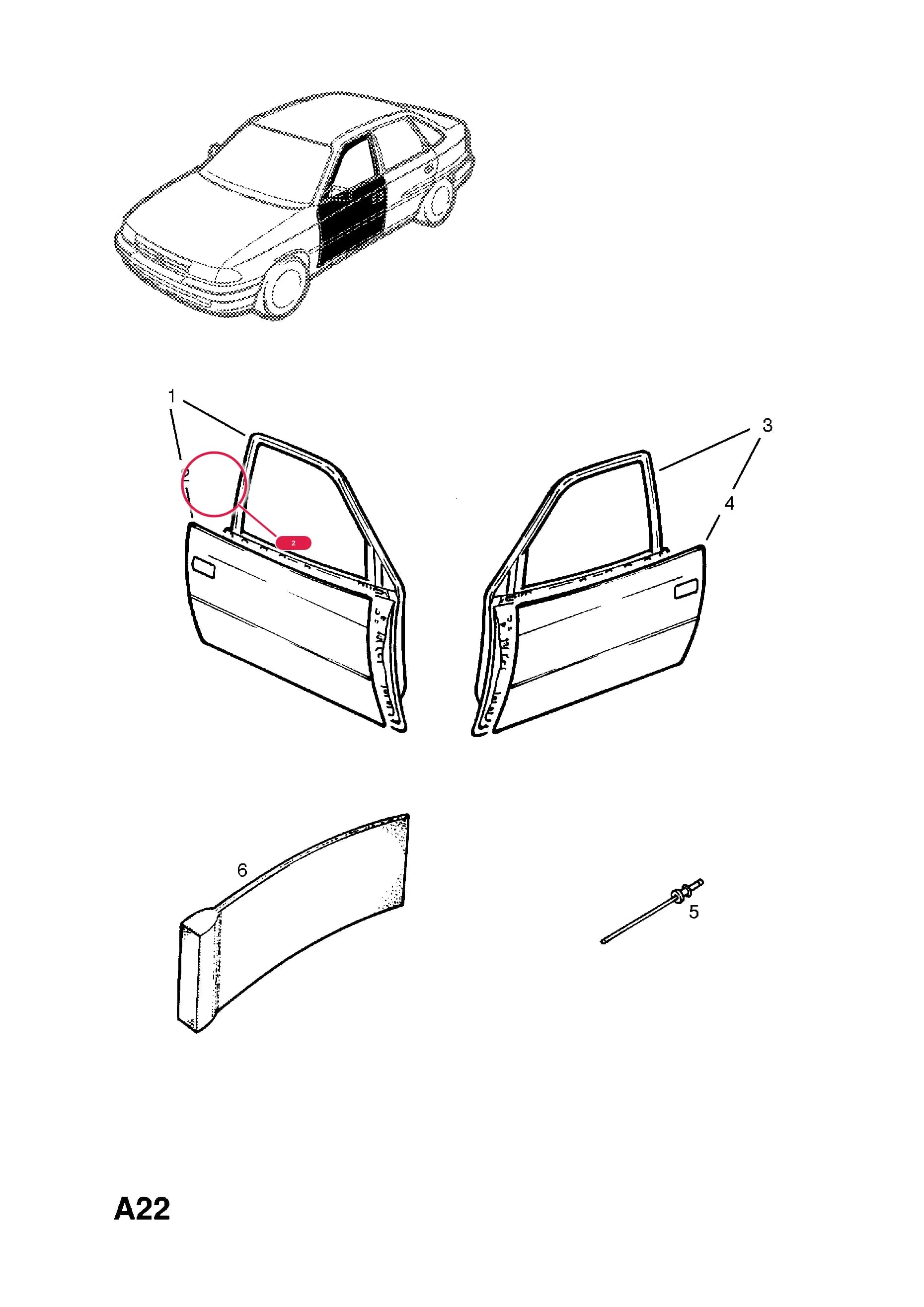 -PANEL,FRONT DOOR,OUTER,RH — Opel  ASTRA CLASSIC ( 1999 -  2002) — A BODY SHELL AND PANELS › 7 DOOR